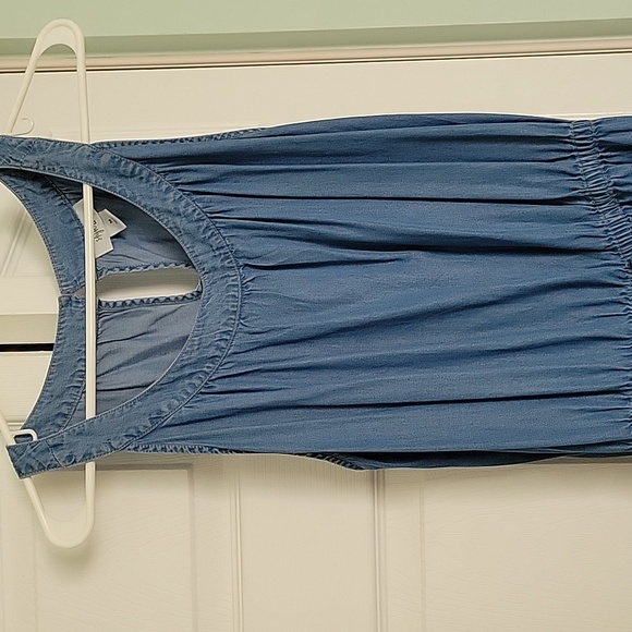 Long maxi dress. Jean material blue. - Picture 2 of 4